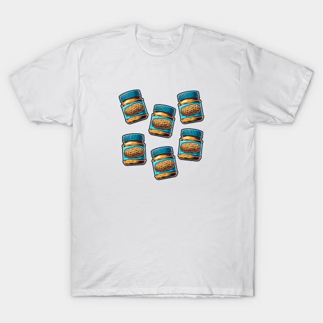 Peanut Butter Sandwich Toast Kawaii Yummy Breakfast Retro Vintage T-Shirt by Flowering Away